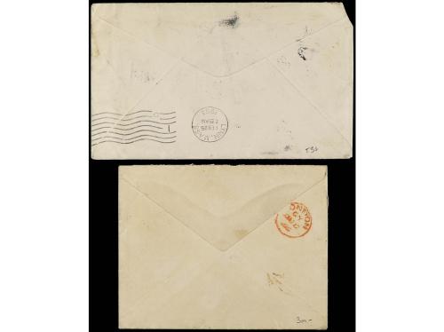 ✉ LEEWARD. 1895-1903. 2 covers, one with US postage due stam