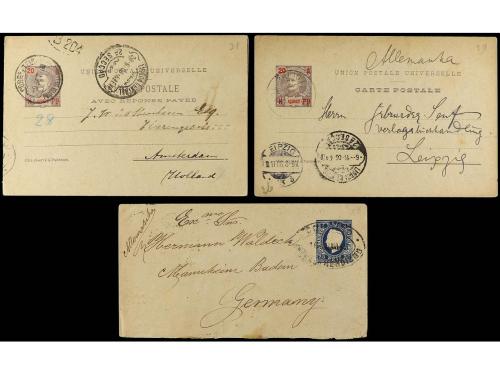 ✉ PORTUGAL. 1884-1890. AZORES. 9 cards used to Portugal, Hol