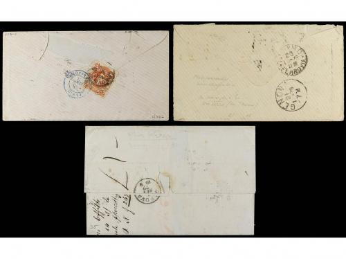 ✉ ARGENTINA. 1872-78. 3 covers taxed with Italian stamps. 