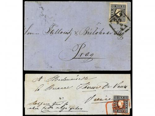 ✉ AUSTRIA. 1853-60. Lot of 5 covers with diverse frankings.