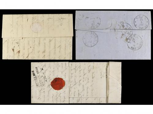✉ BRASIL. 1824-37. 3 covers to France, Scotland and Sweden.