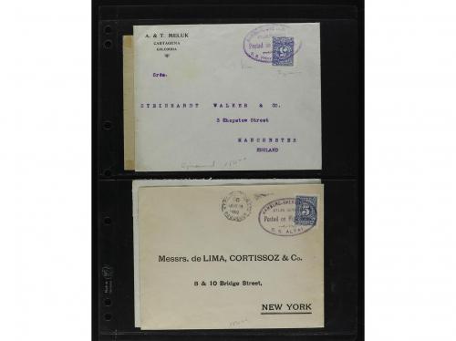 ✉ COLOMBIA. 1900-1930. Lot of 26 covers posted at sea. 