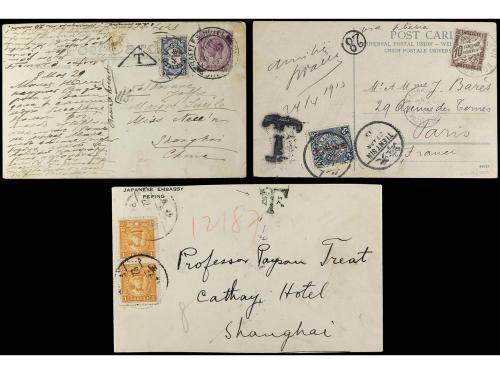✉ CHINA. 1901-30. Lot of 8 covers with POSTAGE DUE stamps. 