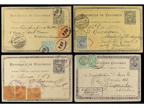 ✉ COLOMBIA. 1892-1910. Lot of 12 postal stationary cards wi
