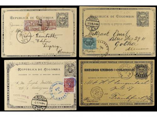 ✉ COLOMBIA. 1892-1910. Lot of 12 postal stationary cards wi