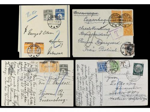 ✉ DINAMARCA. 1905-40. Lot of 14 covers and cards with redir