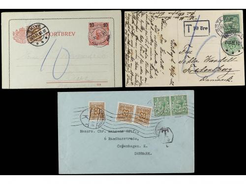 ✉ DINAMARCA. 1905-40. Lot of 14 covers and cards with redir