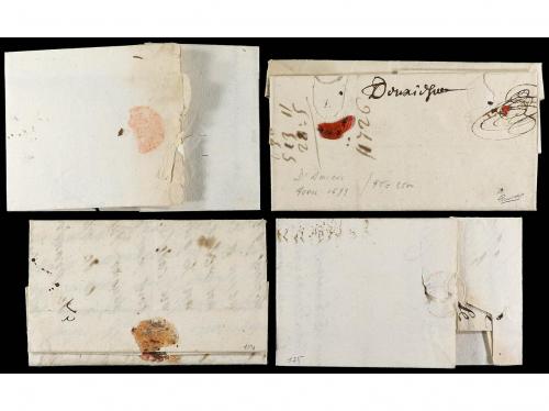 ✉ FRANCIA. 1690-92. 4 covers with handwritten marks of COMP