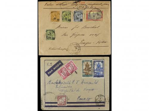 ✉ MONACO. 1777-1940. Lot of 9 covers with diverse frankings