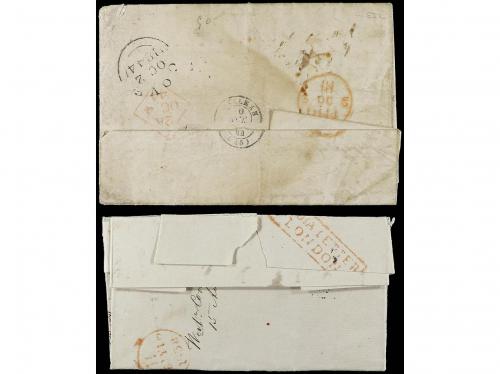 ✉ TAHITI. 1837-1844. 2 covers with text from RAIATE and PAP