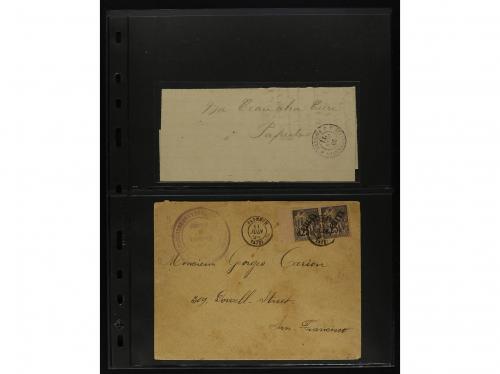 ✉ TAHITI. 1871-1920. Lot of 12 covers and cards. 