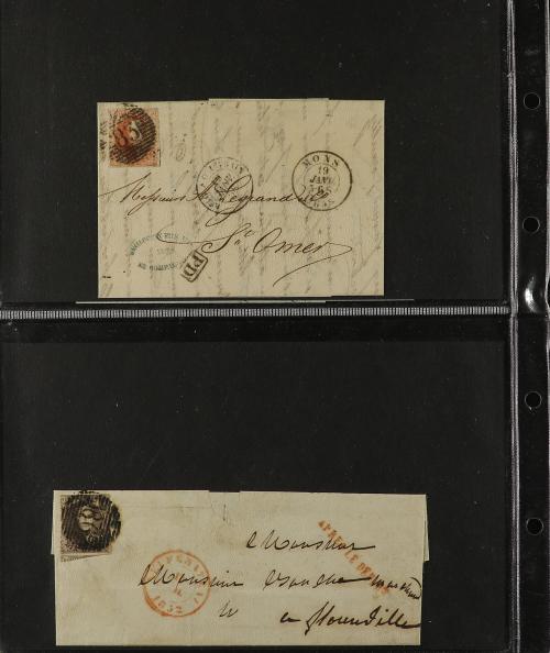 ✉ BELGICA. 1851-65. Lot of 14 covers. 