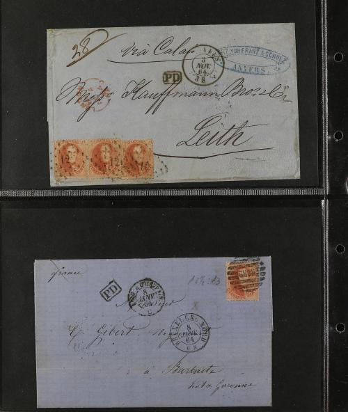 ✉ BELGICA. 1851-65. Lot of 14 covers. 