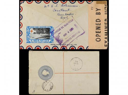 ✉ BARBADOS. 1890-1945. Lot of 2 covers. 