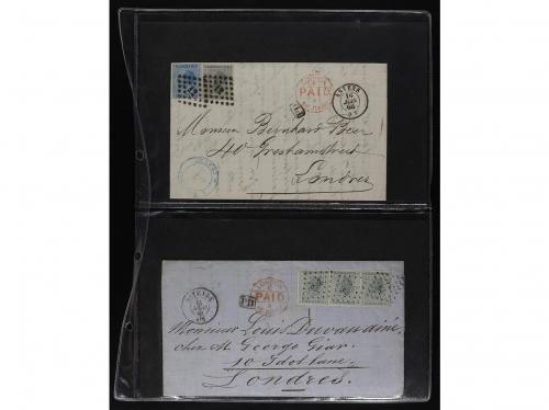 ✉ BELGICA. 1865-71. Lot of 38 covers, foreign destinations.