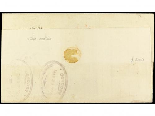 ✉ CHILE. Yv. 5. 1859. SANTIAGO a VALPARAISO. 5 c. rojo, tir