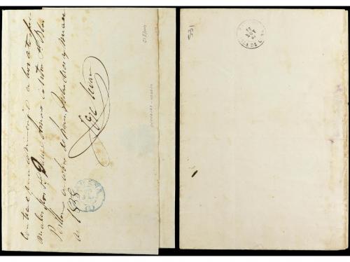 ✉ CUBA. 1858-60. DOS cartas circuladas con sello de 1/2 onza