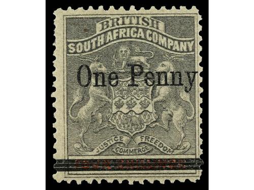 * RHODESIA. Sg. 52/3. 1896. 1 p. on 4 s. and 3 p. on 5 s. Yv