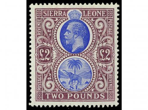 * SIERRA LEONA. Sg. 127/9. 1912. 10 s., 1 £ and 2 £. Yv. 10