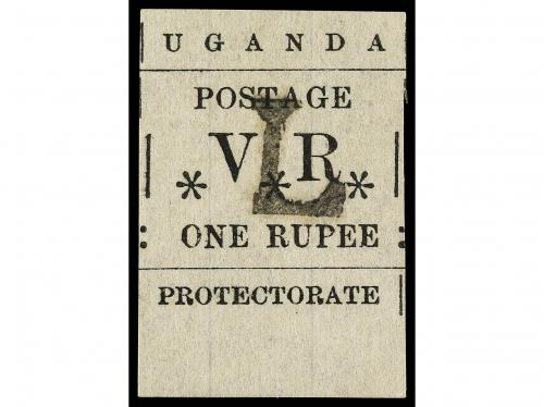(*) UGANDA. Yv. 30/35. 1896. 1 a. to 1 R. "L" overprints, w