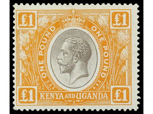 * KENIA Y UGANDA. Sg. 92/5. 1922-5. FOUR values. 5 s. to 1