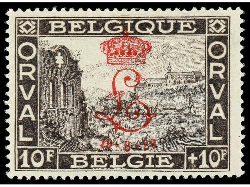 * BELGICA. Yv. 272A/K. 1929. ORVAL. 9 valores sobrecargados.