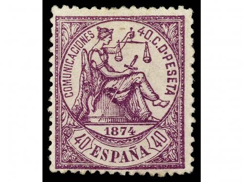* ESPAÑA. Ed. 148, 148s. 40 céntimos violeta, dentado y sin 