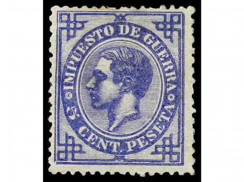 * ESPAÑA. Ed. 183ec y **183ecs. 5 céntimos azul, ERROR DE CO