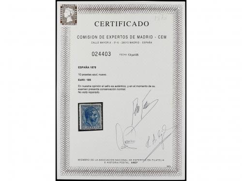 * ESPAÑA. Ed. 199. 10 pesetas azul. Buen ejemplar. Cert. CEM