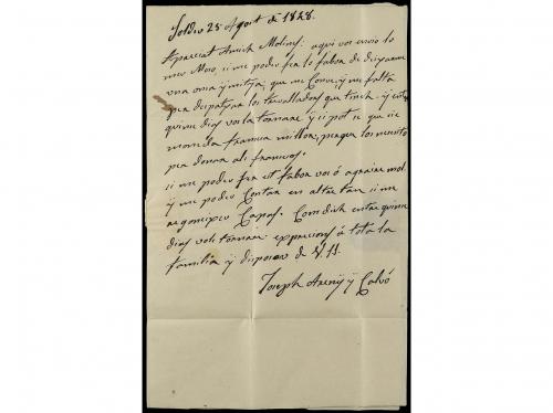 ✉ ANDORRA. 1848 (25 agosto). SOLDEU a ANDORRA. Carta complet