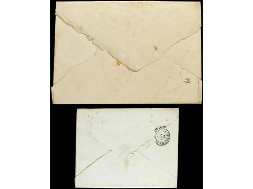 ✉ ESPAÑA. Ed. 64 (2). 1864. Dos cartas circuladas con dos se