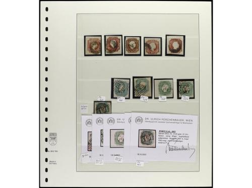 ° PORTUGAL. 1853-1880. Conjunto de sellos en usado en divers