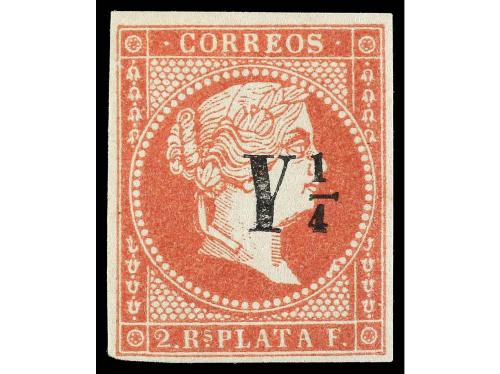 * CUBA. Ed. 10. Y 1/4. 2 reales rojo. Muy buen ejemplar. Cat