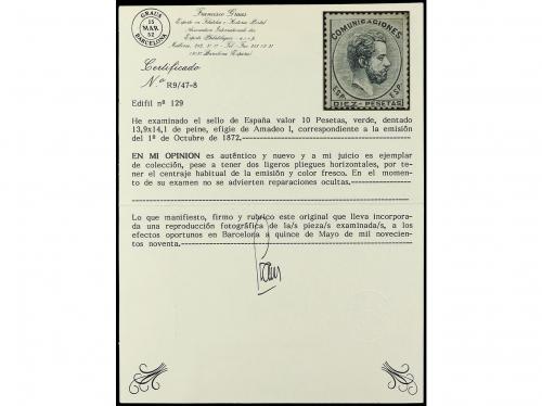 (*) ESPAÑA. Ed. 129. 10 pesetas verde. Buen ejemplar. Dos li