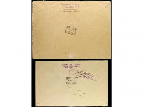 ✉ ESPAÑA. Ed. 689. 1937-38. Dos cartas circuladas a BÉLGICA 
