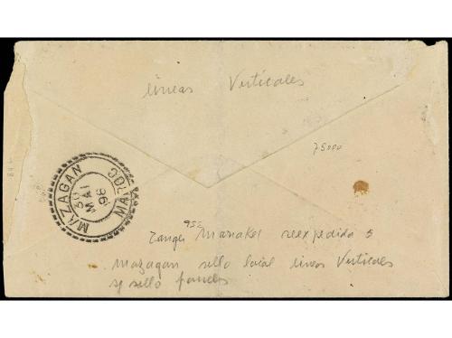 ✉ MARRUECOS: CORREO LOCAL. Yv. 51B. 1898. MAZAGÁN a MARRAKEC