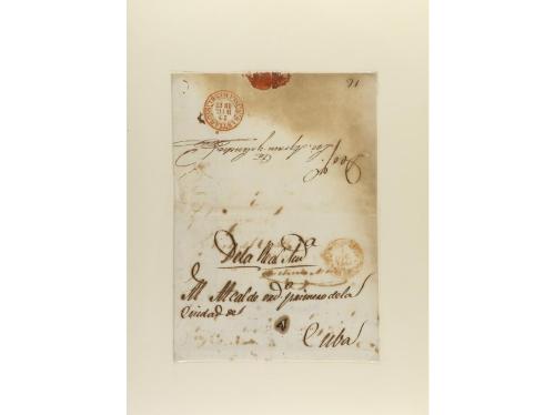 ✉ CUBA. 1840-1860. COLECCIÓN de 75 cartas prefilatélicas mon