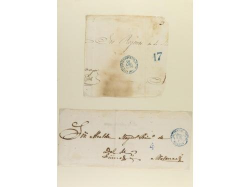 ✉ CUBA. 1840-1860. COLECCIÓN de 75 cartas prefilatélicas mon