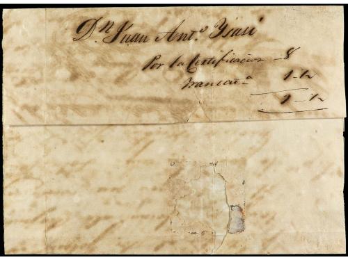 ✉ CUBA. 1833. HABANA a MATANZAS. Envuelta de carta CERTIFICA