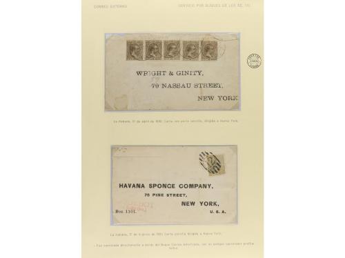 ✉ CUBA. 1800-1890. COLECCIÓN en hojas de Exposición con desc