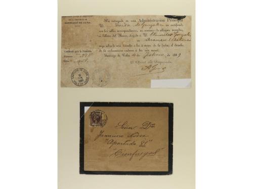 ✉ CUBA. 1860-1890. CONJUNTO de 26 cartas montadas en hojas d