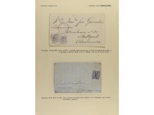 ✉ CUBA. 1860-1890. CONJUNTO de 26 cartas montadas en hojas d