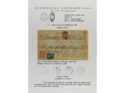 ✉ CUBA. 1899. GUERRA CON U.S.A. Conjunto de 4 cartas circula