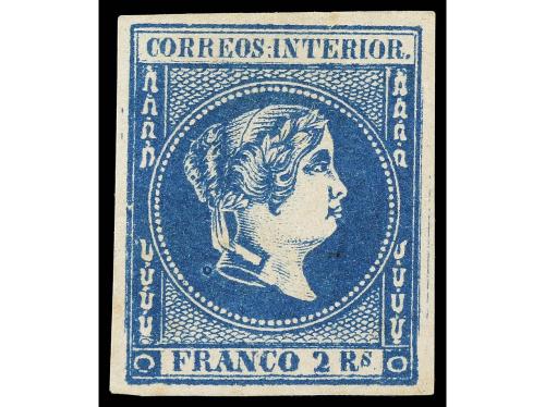 (*) COLONIAS ESPAÑOLAS: FILIPINAS. Ed. 14. 2 reales azul. Mu