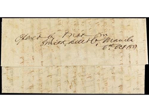 ✉ FILIPINAS. 1857. LIVERPOOL a MANILA. Carta completa con te