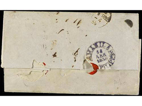 ✉ FILIPINAS. 1858. MEBOURNE (Australia) a MANILA. Carta comp