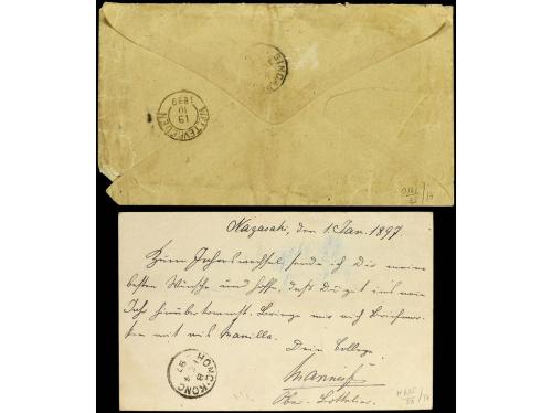 ✉ FILIPINAS. 1889-96. Carta y tarjeta procedentes de Batavia