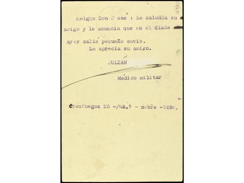 ✉ CUBA. Ed. 32. 1898. CIENFUEGOS a ALEMANIA. 1 ctvo. verde c