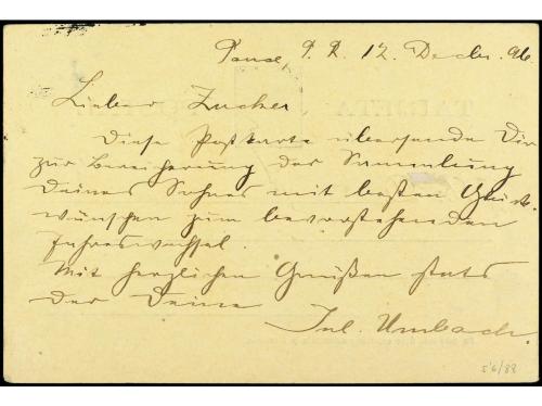 ✉ PUERTO RICO. Ed. 7. 1896. PONCE a ALEMANIA. 2 ctvos. verde
