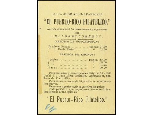✉ PUERTO RICO. Ed. 8. 1896. SAN JUAN a FRANCIA. 3 ctvos. cas